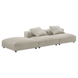 Maklaine 3-Piece Modular Upholstered Fabric Sectional Sofa in Linen