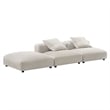 Maklaine 3-Piece Modular Upholstered Fabric Sectional Sofa in Salt
