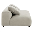 Maklaine Modular Upholstered Fabric Armless Loveseat and Ottoman Set in Linen