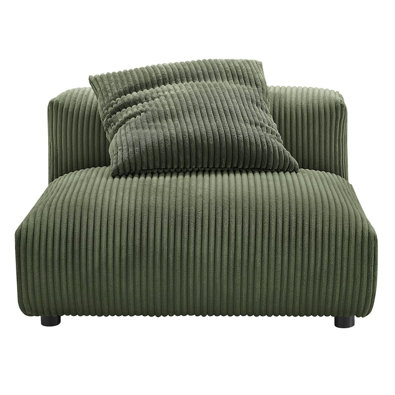 Maklaine Contemporary 3-Piece Modular Corduroy Upholstered Sofa in Fern