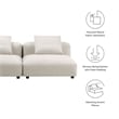 Maklaine Contemporary 2-Piece Modular Upholstered Fabric Sofa in Salt