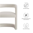 Maklaine Contemporary Performance Velvet Dining Chair in Alabaster