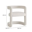 Maklaine Contemporary Performance Velvet Dining Chair in Alabaster