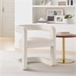 Maklaine Contemporary Performance Velvet Dining Chair in Alabaster