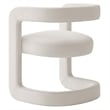 Maklaine Contemporary Performance Velvet Dining Chair in Alabaster