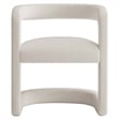 Maklaine Contemporary Performance Velvet Dining Chair in Alabaster