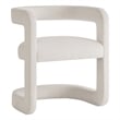 Maklaine Contemporary Performance Velvet Dining Chair in Alabaster