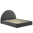 Maklaine Arched Round Full Platform Bed in Heathered Weave Slate