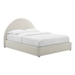 Maklaine Arched Round Queen Platform Bed in Heathered Weave Ivory