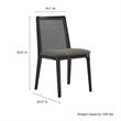 Maklaine Contemporary Dense Foam Padding Dining Side Chair in Black Black Gray