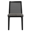 Maklaine Contemporary Dense Foam Padding Dining Side Chair in Black Black Gray