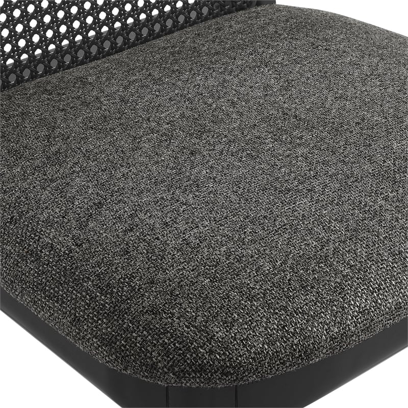 Maklaine Contemporary Dense Foam Padding Dining Side Chair in Black Black Gray