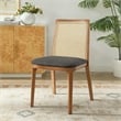 Maklaine Contemporary Dining Side Chair in Honey Natural Gray