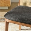 Maklaine Contemporary Dining Side Chair in Honey Natural Gray