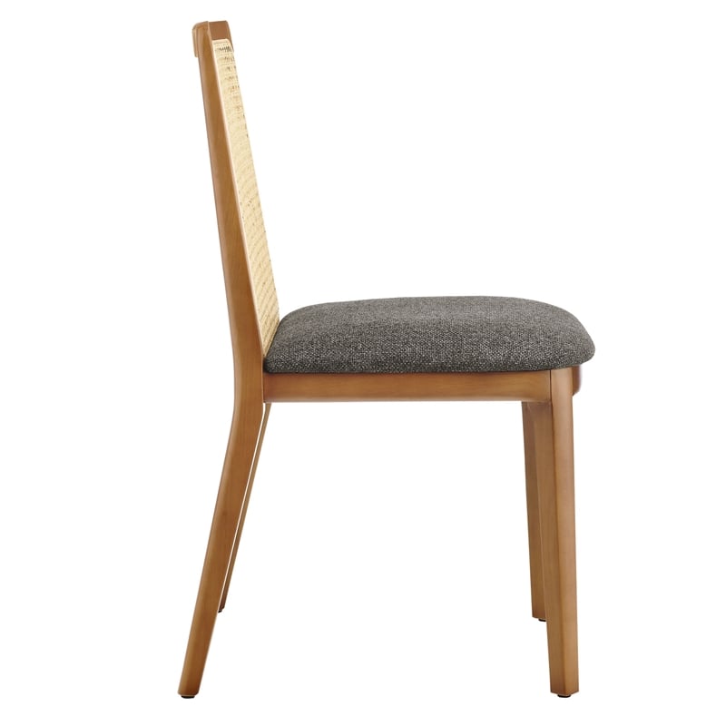 Maklaine Contemporary Dining Side Chair in Honey Natural Gray