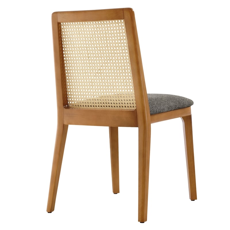 Maklaine Contemporary Dining Side Chair in Honey Natural Gray