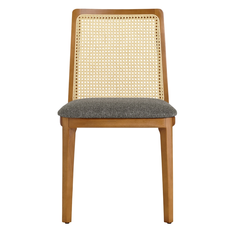 Maklaine Contemporary Dining Side Chair in Honey Natural Gray