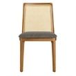 Maklaine Contemporary Dining Side Chair in Honey Natural Gray