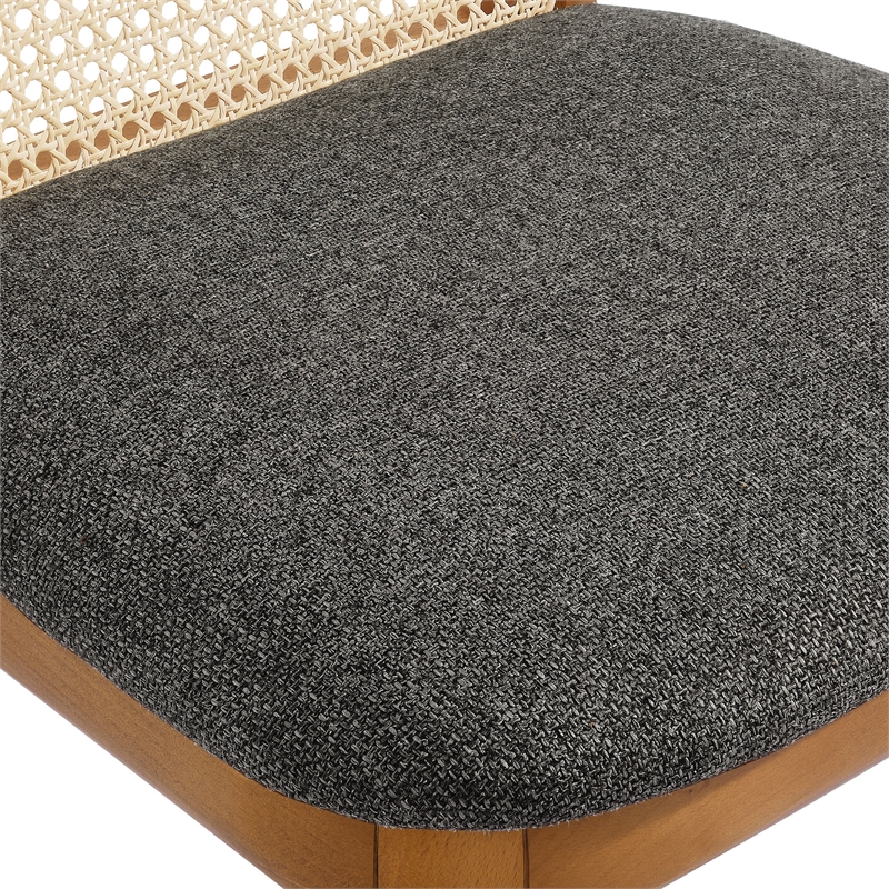 Maklaine Contemporary Dining Side Chair in Honey Natural Gray