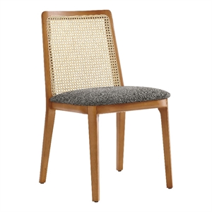 Maklaine Contemporary Dining Side Chair in Honey Natural Gray