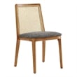 Maklaine Contemporary Dining Side Chair in Honey Natural Gray