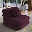 Maklaine Performance Velvet Upholstered Armless Chair in Mulberry