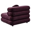 Maklaine Performance Velvet Upholstered Armless Chair in Mulberry