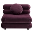 Maklaine Performance Velvet Upholstered Armless Chair in Mulberry