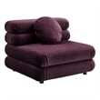 Maklaine Performance Velvet Upholstered Armless Chair in Mulberry