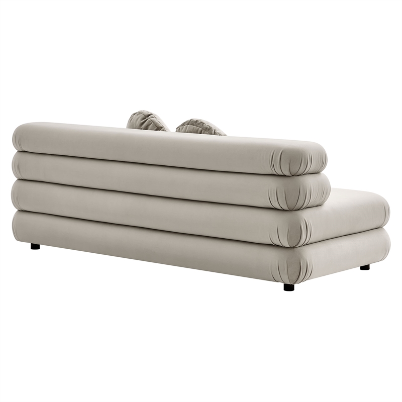 Maklaine Contemporary Dense Foam Padding Armless Loveseat in Almond