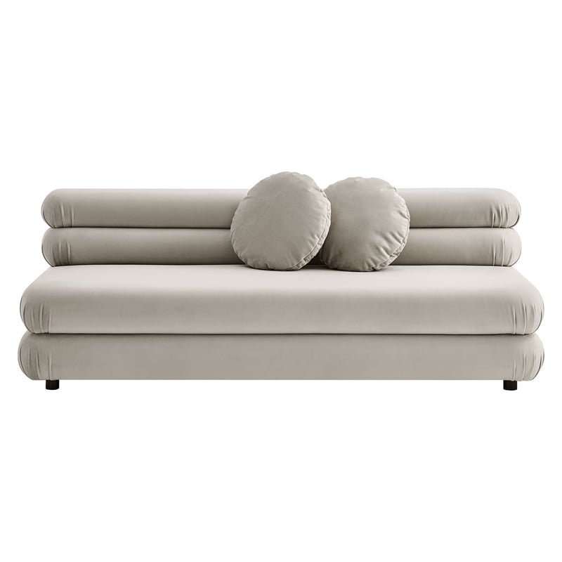Maklaine Contemporary Dense Foam Padding Armless Loveseat in Almond