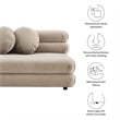 Maklaine Contemporary Dense Foam Padding Armless Loveseat in Taupe