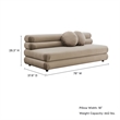 Maklaine Contemporary Dense Foam Padding Armless Loveseat in Taupe