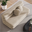 Maklaine Contemporary Dense Foam Padding Armless Loveseat in Taupe
