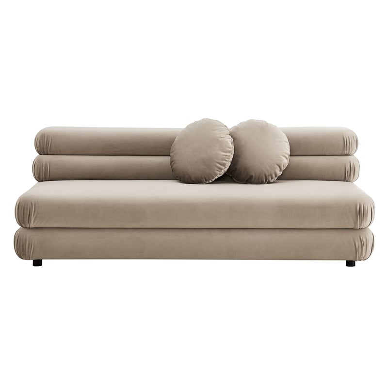 Maklaine Contemporary Dense Foam Padding Armless Loveseat in Taupe