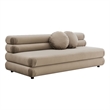 Maklaine Contemporary Dense Foam Padding Armless Loveseat in Taupe
