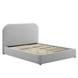Maklaine Curved Full Platform Bed in Heathered Weave Light Gray