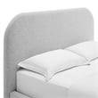 Maklaine Curved Full Platform Bed in Heathered Weave Light Gray