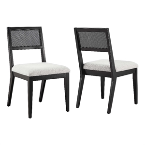 Maklaine Dining Chairs Set of 2 in Heathered Weave Light Gray