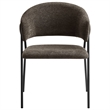 Maklaine Contemporary Upholstered Dining Chairs Set of 2 in Java Black