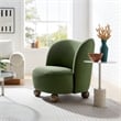 Maklaine Contemporary Performance Velvet Accent Chair in Moss Green Walnut