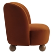 Maklaine Contemporary Performance Velvet Accent Chair in Rust Walnut