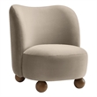 Maklaine Contemporary Performance Velvet Accent Chair in Taupe Walnut