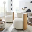 Maklaine Contemporary Upholstered Accent Chair in Natural Ivory