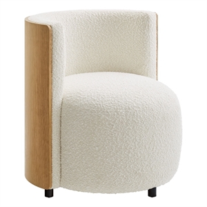 Maklaine Contemporary Upholstered Accent Chair in Natural Ivory
