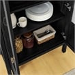 Maklaine Contemporary Arched Storage Display Cabinet in Black