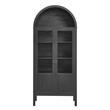 Maklaine Contemporary Arched Storage Display Cabinet in Black