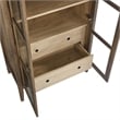 Maklaine Contemporary Arched Storage Display Cabinet in Walnut Hickory