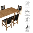 Maklaine 7-Piece Dining Set with Armless Chairs in Natural Black