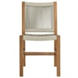 Maklaine 7-Piece Dining Set with Armless Chairs in Natural Natural